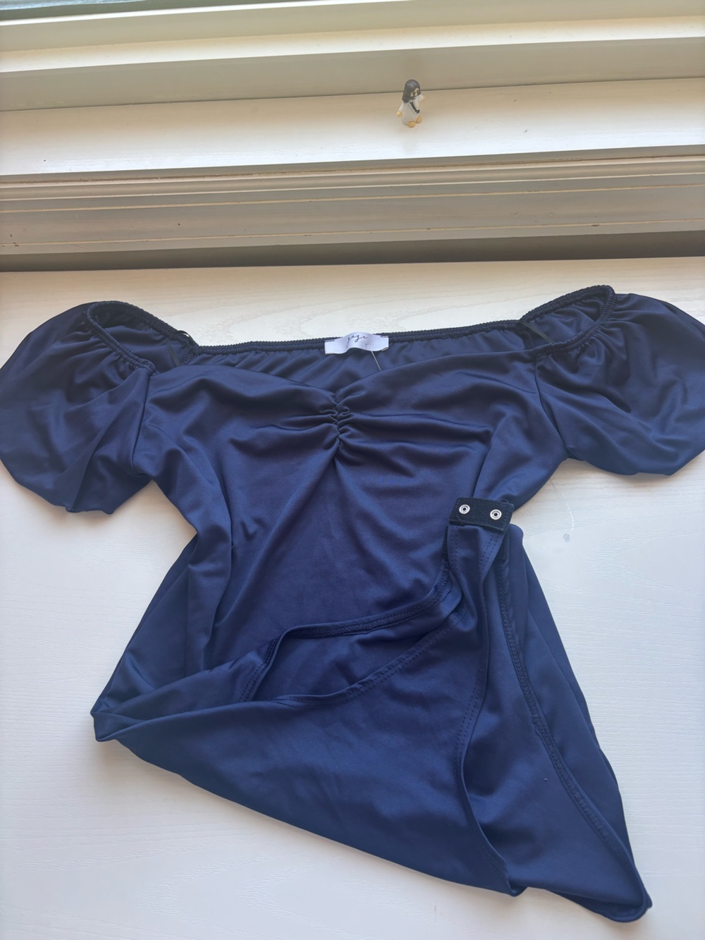 gaze Deep Navy Ruched Front Bodysuit